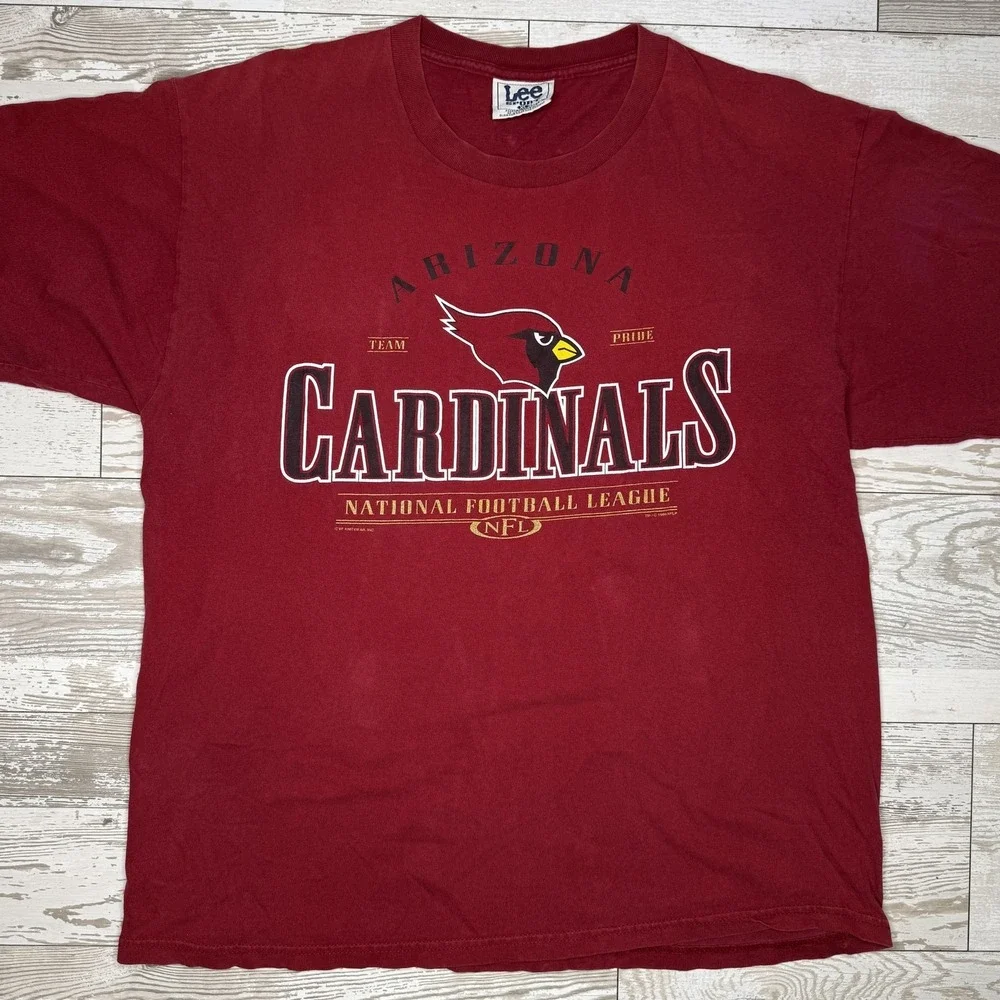 Vintage Arizona Cardinals Shirt Mens XL Red NFL Football Lee Sport Graphic Tee